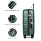 24 Inch Luggage TSA Approved Hardshell Suitcases with Spinner Wheels Durable PC+ABS Medium Checked Travel Luggage for Women Men Green