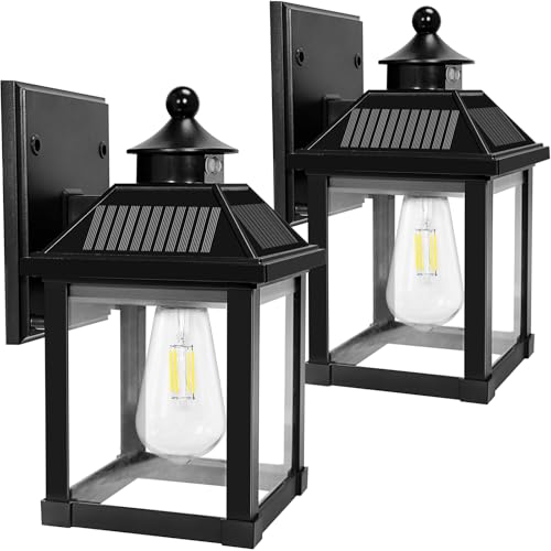 Solar Wall Lights Outdoor Dusk to Dawn Solar Sconces with Motion Sensor (2 Count)