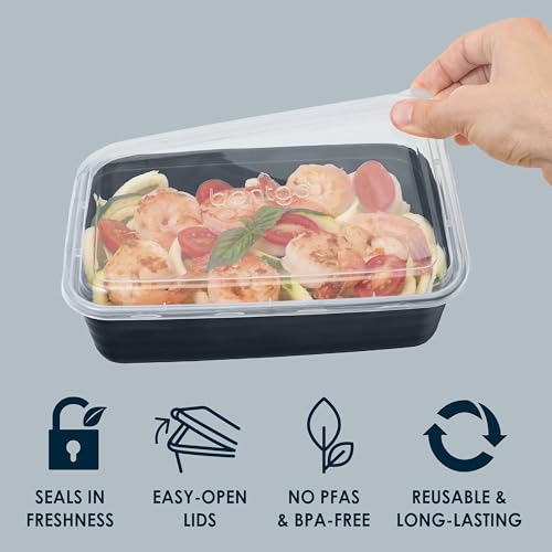 Prep - 20-Piece 1-Compartment Reusable Meal Prep Containers with Lids, PFAS & BPA Free Materials, Durable, Microwave, Freezer, & Dishwasher Safe To Go Food Storage (Navy Blue) (20 Count)