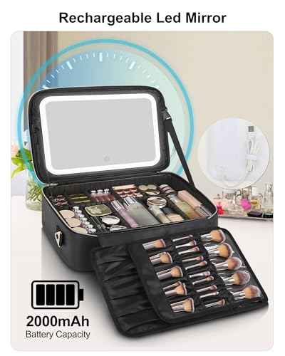 Large Makeup Case With LED Mirror