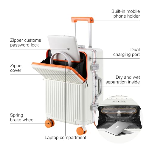 Carry on suitcase Zipperless Luggage