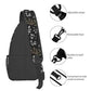 Sling Bag Boho Black Leaf Pattern Hiking Daypack Crossbody Shoulder Backpack Travel Chest Pack for Men Women