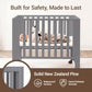 EvoNest 6-in-1 Convertible Baby Mini Crib with Wheels