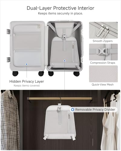 20 Inch Zipperless Carry On Luggage