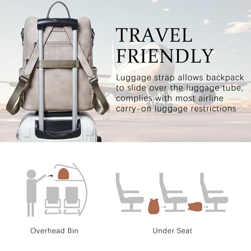 Vegan Leather Laptop Backpack for Women 15.6 inch Work Backpack Fashion Travel Backpack Purse for Business College