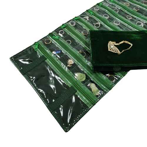 Travel Jewelry Roll Bag Portable Organizer Pouch With Grids&PVC Cover Storage Bags for Necklace