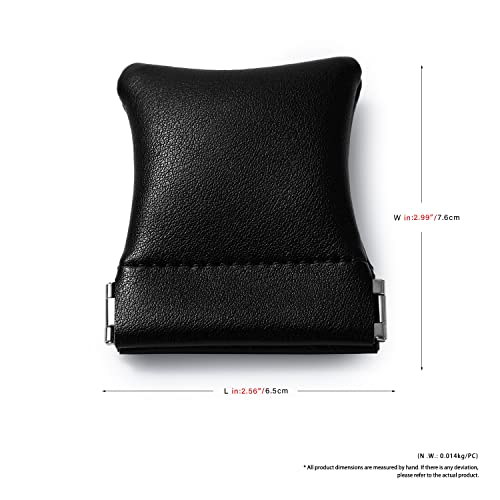 2 Pack Black PU Leather Slim Ring Pouche Squeeze Jewelry Travel Bag (2 Count)