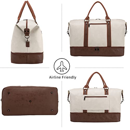 Leather Travel Bag with Shoe Pouch