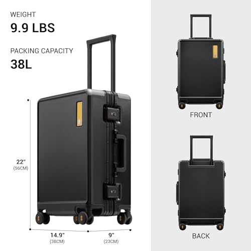 Zipperless Carry On Suitcase Airline Approved with Aluminum Frame