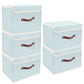 Foldable Storage Boxes with Lids 5 Pack Fabric Storage Bins with Lids (5 Count)