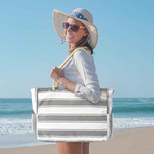 Beach Bags for Women Large Waterproof Beach Tote Bag Zipper Beach Bags Waterproof Sandproof Swim Pool Bag Large Tote
