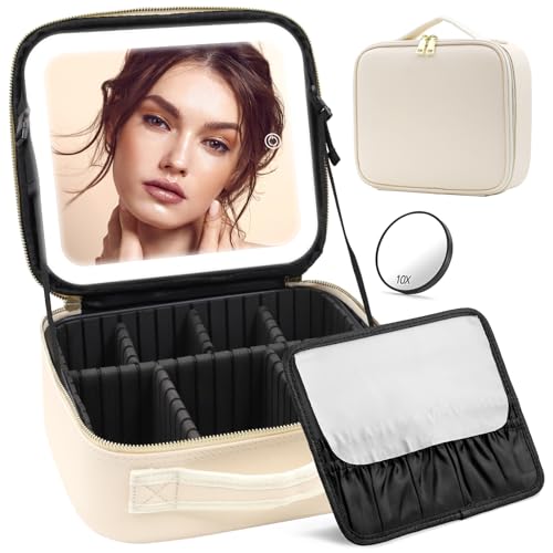 Portable Travel Makeup Bag with Lighted Mirror