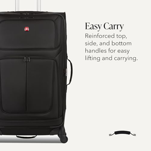 Sion Softside Expandable Spinner Luggage Durable Lightweight Travel Suitcase