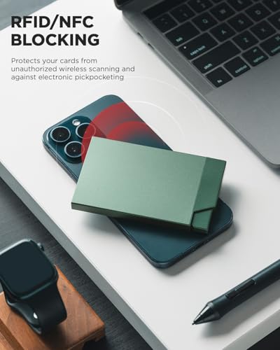 Pop up Card Holder Minimalist Credit Card Holder RFID Blocking Slim Metal Card Case for Men or Women