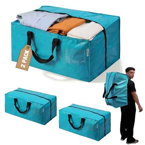 2 Pack Extra Large Moving Bags with Backpack Straps & Handles (2 Count)