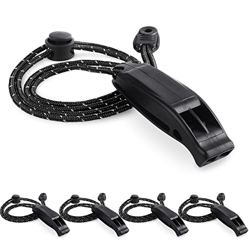 4Pack Emergency Whistle with Adjustable Reflective Lanyard