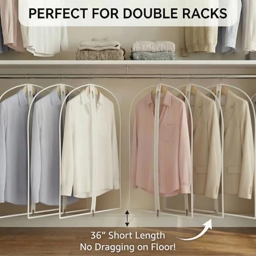 36” All Clear Garment Bags for Women Suit Bags (12 Count)