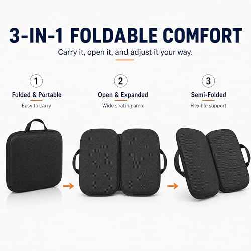 3 in 1 Foldable Gel Seat Cushion Featured with Memory Foam Breathable Seat Cushion for Pressure Relief
