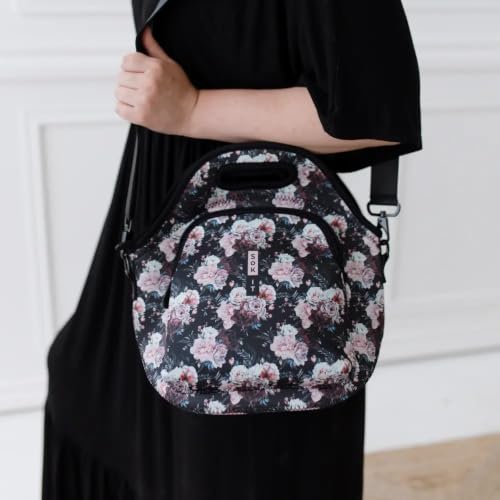 LunchTote Zippered Bag Insulated Neoprene Caddy (Bloom at Night / X-Large 6.5 Quart Lunch Tote)