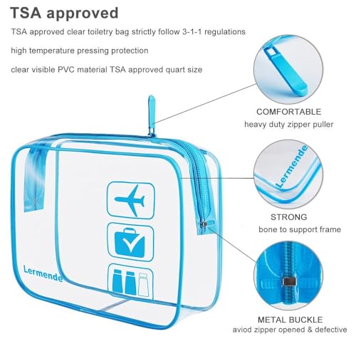 Clear Toiletry Bag TSA Approved Quart Size Travel Carry On (2 count)