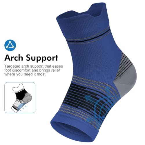 6 Pairs Compression Socks with Arch Support for Plantar Fasciitis (6 Count)