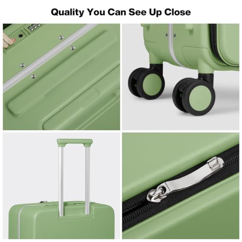 20 Inch Carry On Luggage 22x14x9 Airline Approved PC Hard Shell Suitcase Top Opening Aluminum Frame Travel Suitcases with Wheels