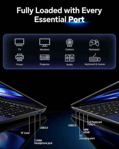 15.6'' AI Laptop with Office 365 12GB RAM 256GB SSD Win 11 Laptops