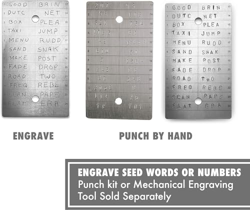 Titanium Bitcoin Seed Plates for Ultra