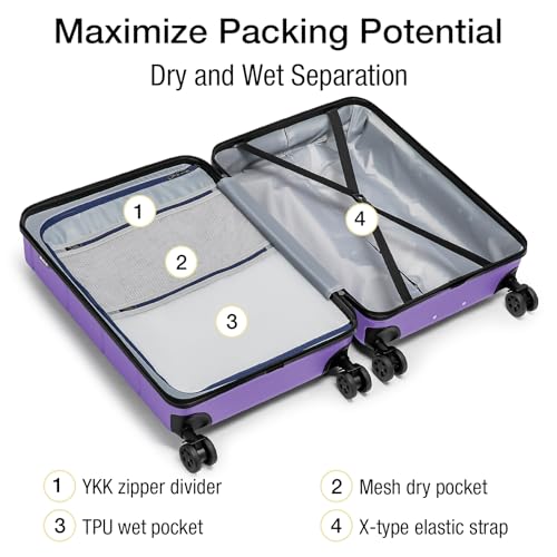 Luggage Sets 2 Piece Suitcase Set Hardshell 20 inch (2 Count)