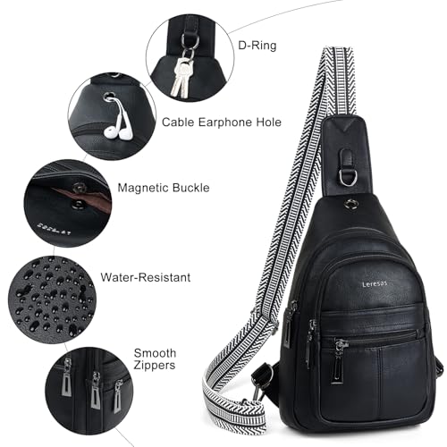 7L Sling Bag for Women Vegan Leather Crossbody Purse Chest Bags Fashionable Trendy Fanny Pack with Travel