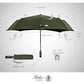 Folding Umbrella Real Wood Handle Auto Open Close Olive Green