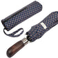 Folding Umbrella Real Wood Handle Pimlico Navy Bronze