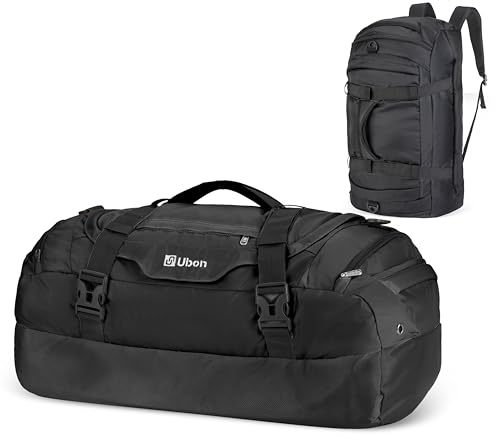 Convertible Duffel Backpack Multi Size Large Weekender Bag Black 80L