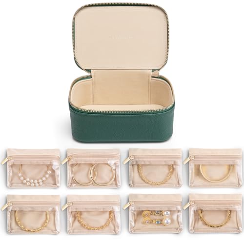 Jewelry Travel Case with Clear 8 Velvet Bags