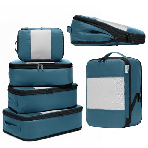6 Pack Large Compression Packing Cubes for Travel (6 Count)