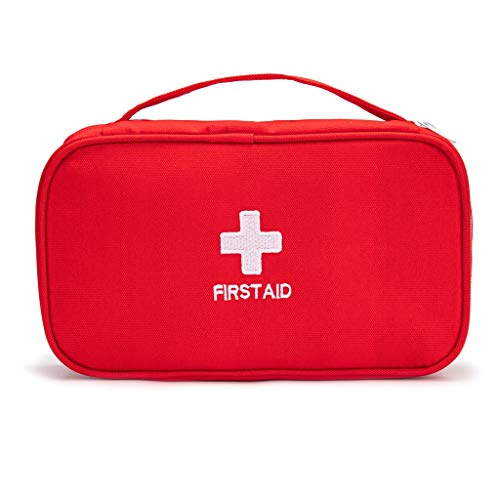 First Aid Bag Tote Empty Small First Aid Kit Bag Outdoor Travel Rescue Pouch First Responder Medicine Bag Pocket Container for Car Home Office Sport Outdoors