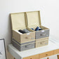 4 Pack Small Fabric Storage Box with Lids (4 Count)