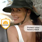 Sun Hats for Women Ponytail Wide Brim Summer Packable Cowboy Hat