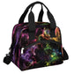 Galaxy Colorful Insulated Lunch Bag for Women Girl Reusable Lunch Tote Box With Shoulder Strap Lightweight Thermal Cooler Meal Prep Bag for Work School Office Picnic (print 9)
