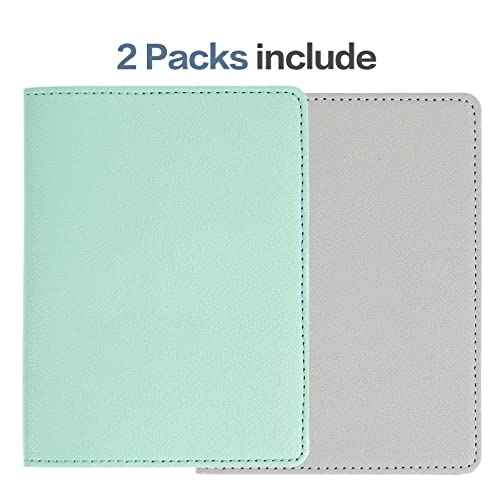 2 Pack Passport covers and Vaccine Card Holder PU Leather Passport Wallet Vaccine Case Protector Slot Travel Passport Wallets for Women & Men (2 Count)