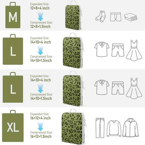 4 Set Compression Packing Cubes For Travel Bags Organizer For Luggage Suitcase Organizer