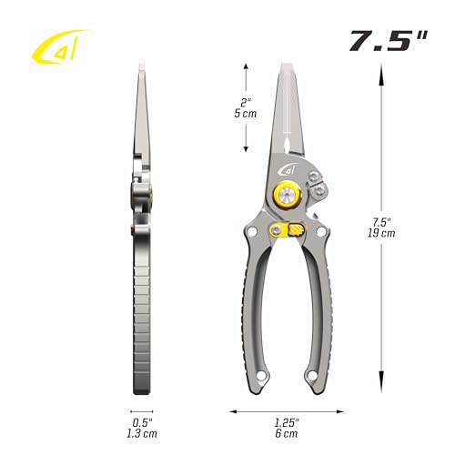 danco 7.5 Inch Aluminum Fishing Side Cutters with Sheath and Safety Lock