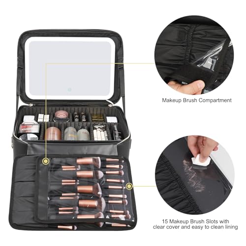 Large Makeup Bag with LED Mirror