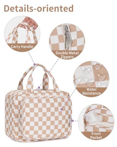 Travel Toiletry Bag for Women Large Hanging Makeup Bag Organizer Toiletries Bag for Full Size Essentials Accessories Cosmetics