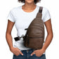 Large Sling Bag for Women Crossbody Purse Leather Fashionable Trendy Chest Bag for Travel