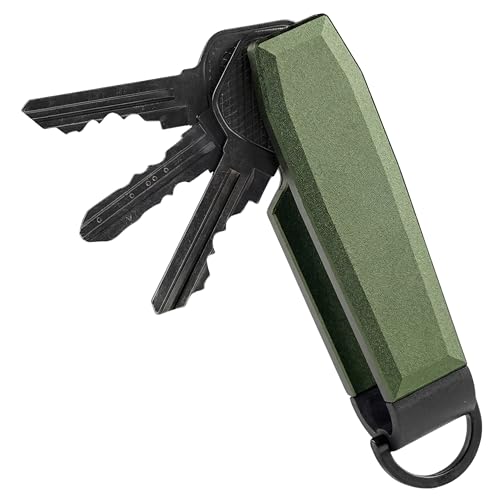 Compact Aluminum Green Key Organizer Holder with Pocket Clip