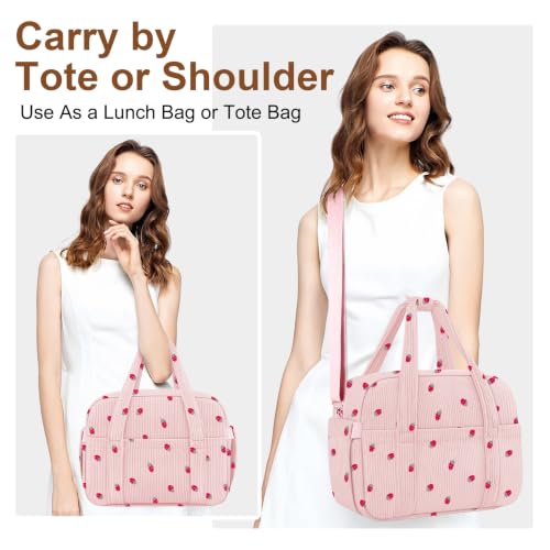 Corduroy Lunch Box Lunch Bag for Women Adults Men