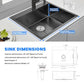 25x22 Inch Drop In Kitchen Sink