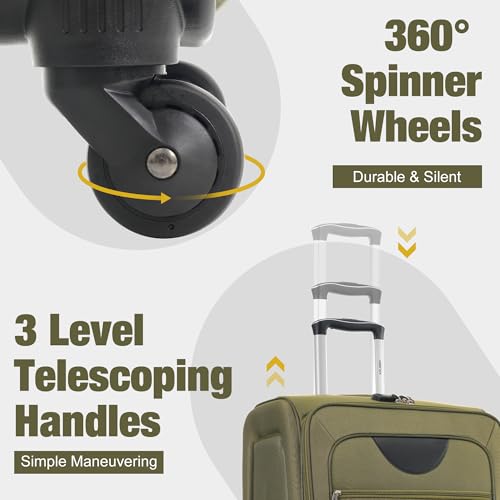 Softside Luggage Set Lightweight 3 Piece Suitcase with Duffel Bag (3 Count)