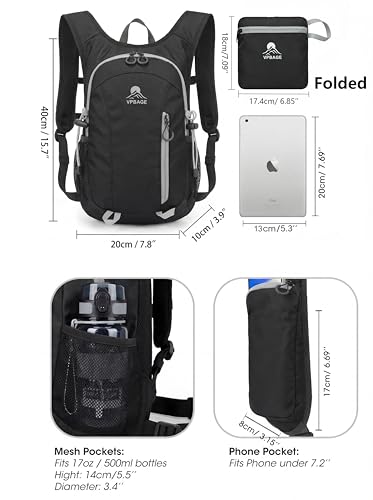 Foldable Small Hiking Backpack with 3 Strap Pockets